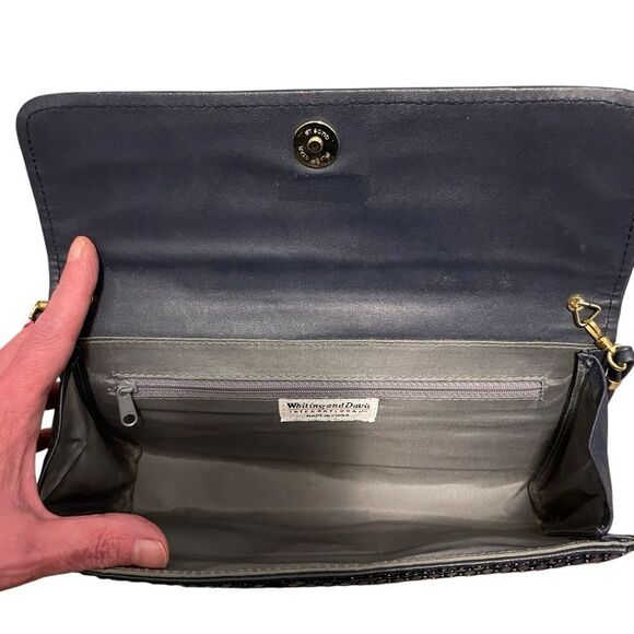 Whiting and Davis Navy Chainmail Clutch Crossbody Bag - Picture 6 of 7